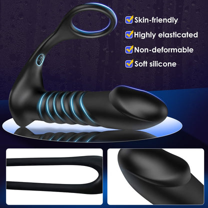 Thrusting Anal Vibrator with Cock Ring