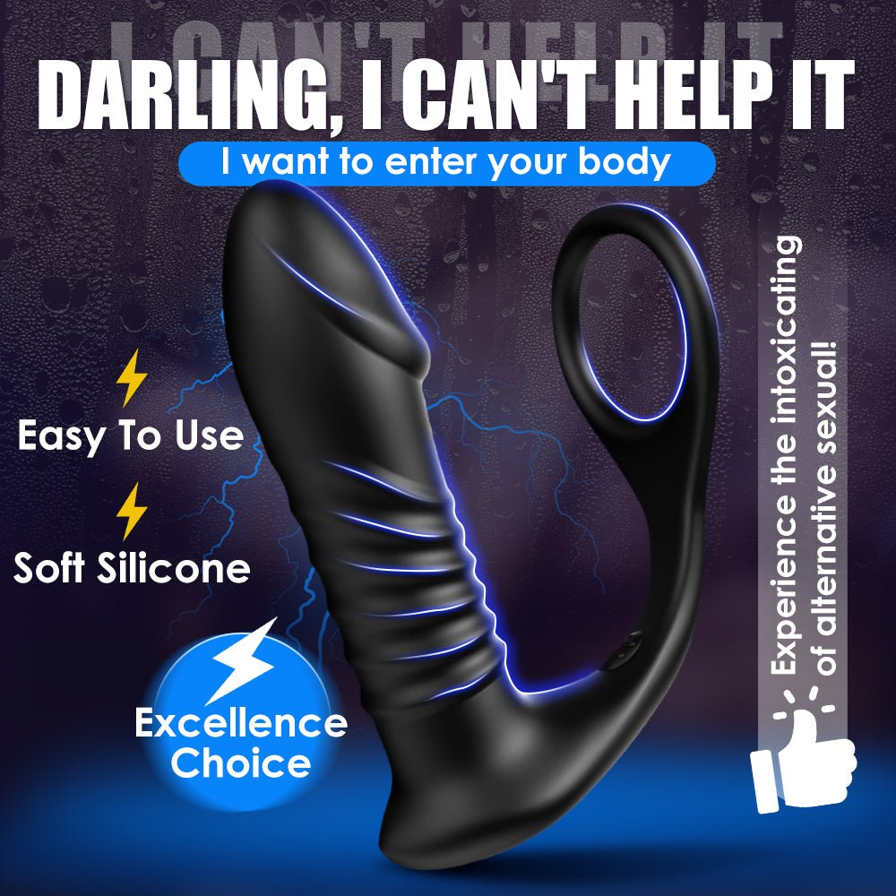 Thrusting Anal Vibrator with Cock Ring