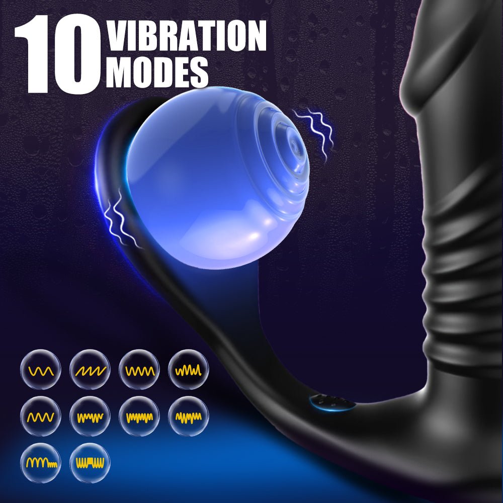 Thrusting Anal Vibrator with Cock Ring