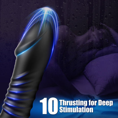 Thrusting Anal Vibrator with Cock Ring