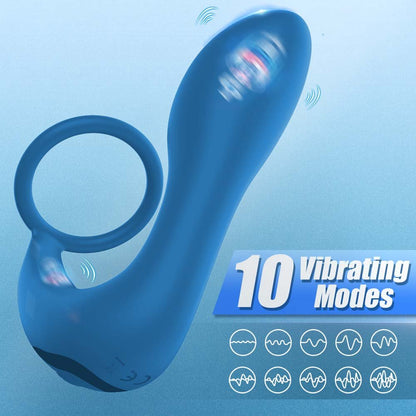 Silicone Anal Vibrator with Cock Ring