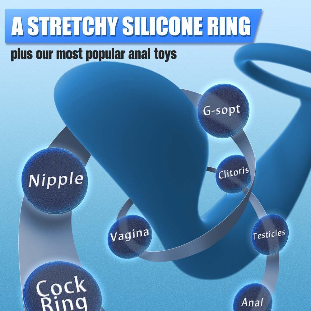 Silicone Anal Vibrator with Cock Ring