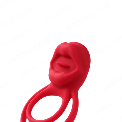 Tongue-Licking Double Penis Ring