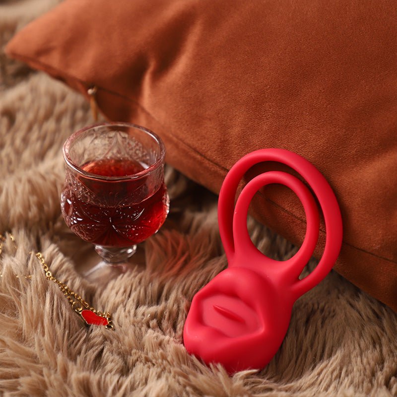 Tongue-Licking Double Penis Ring
