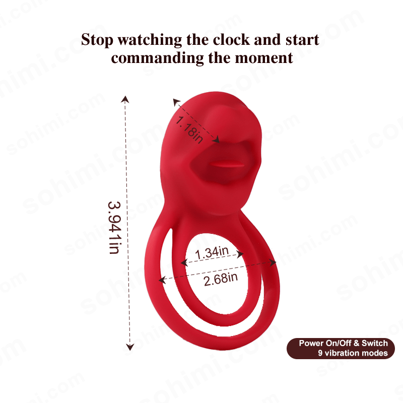 Tongue-Licking Double Penis Ring