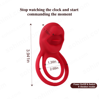 Tongue-Licking Double Penis Ring