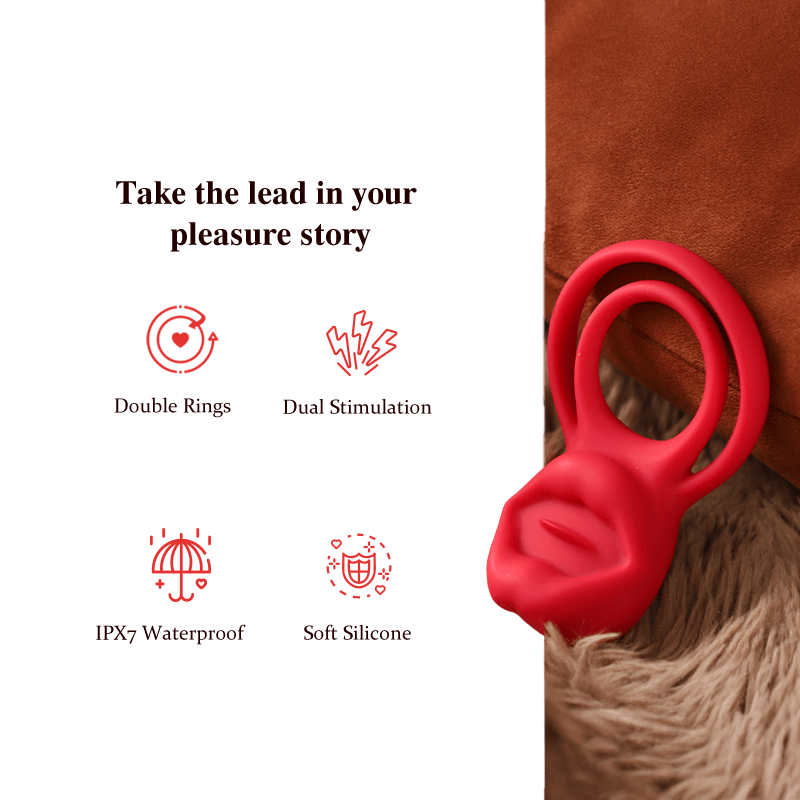 Tongue-Licking Double Penis Ring