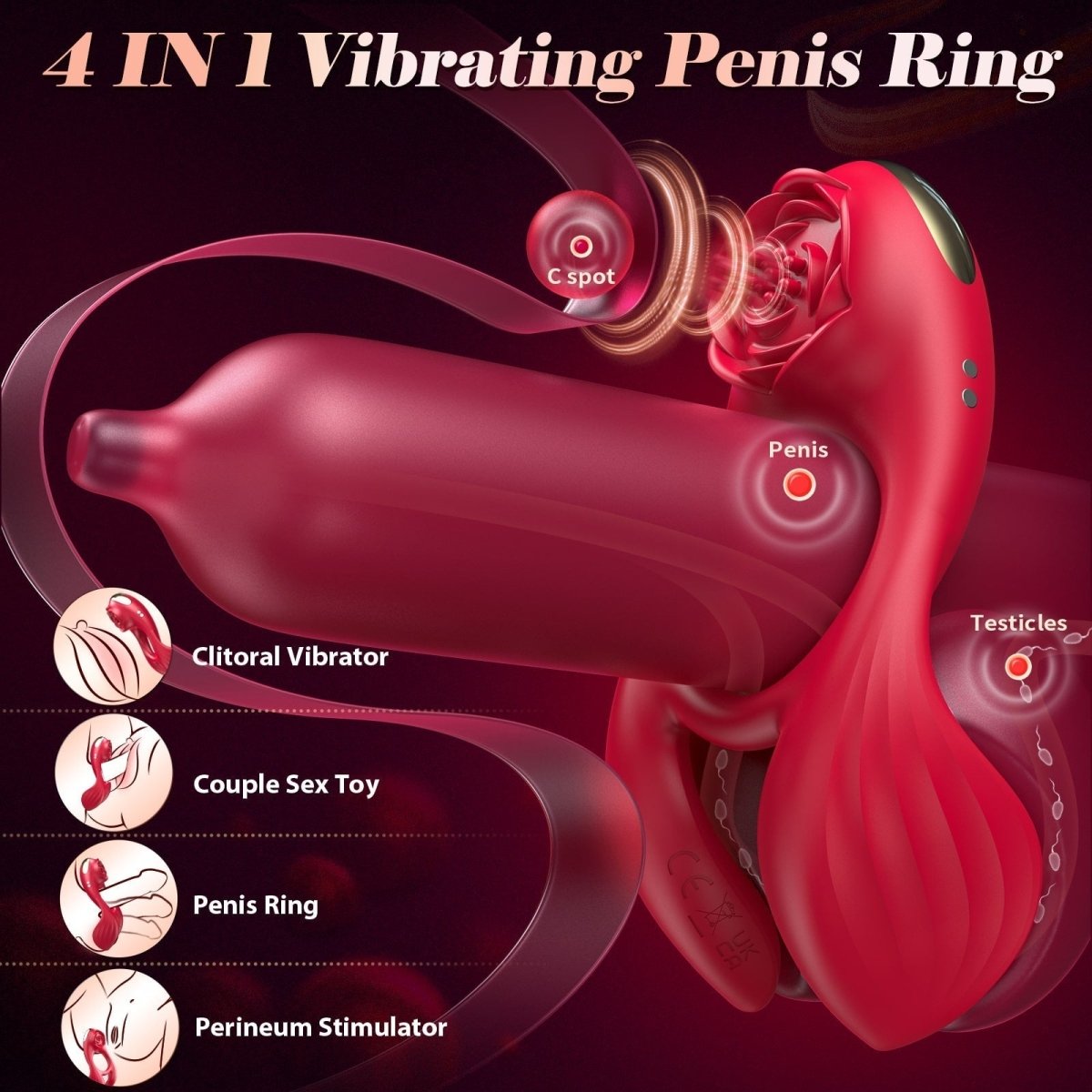 4-in-1 Multi-Stimulation Penis Ring