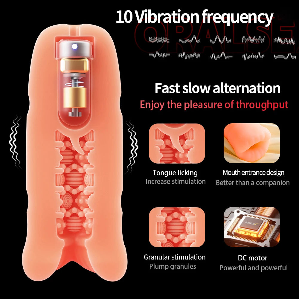 Automatic Blowjob Masturbator Cup – Tongue Licking Pocket Pussy for Men