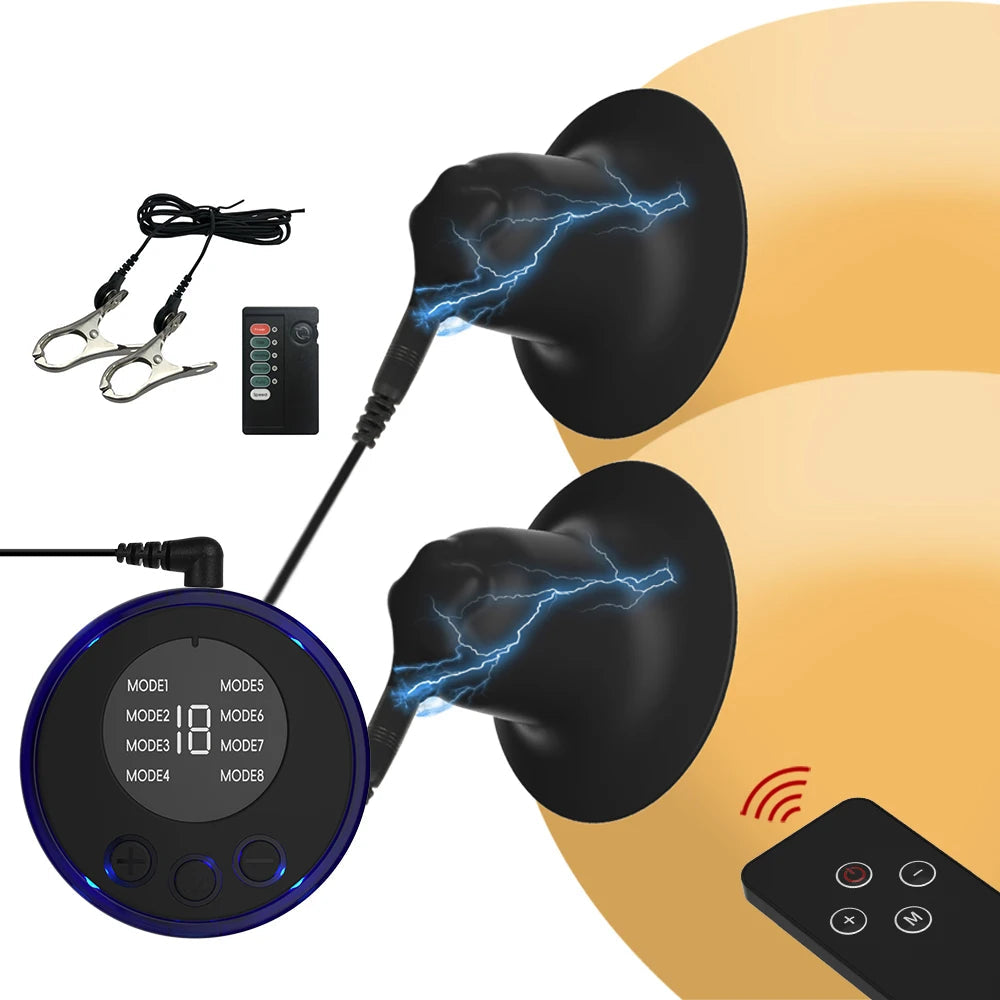 Electric Shock Nipple Clamps – BDSM Bondage Clitoris Clamp for Women (18+)