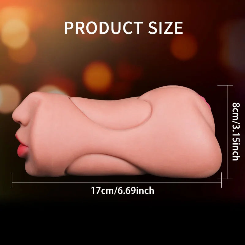 3 IN 1 Artificial Vagina for Men Masturbator Cup Deep Throat Real Oral Male Masturbation Blowjob Anal Clit Silicone Sex Toys 18+