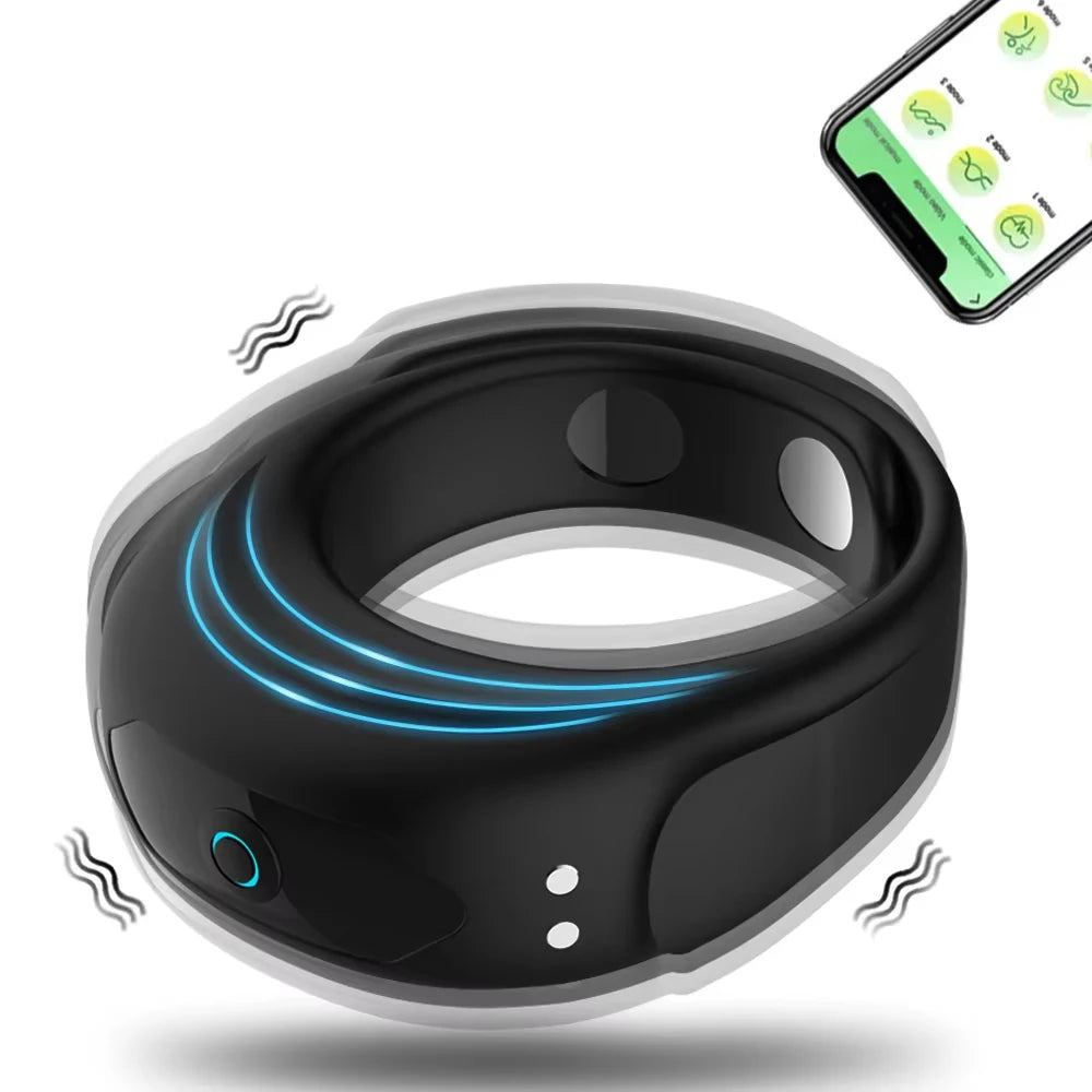 APP-Controlled Penis Ring Vibrator – Delay Ejaculation Cock Ring for Couples