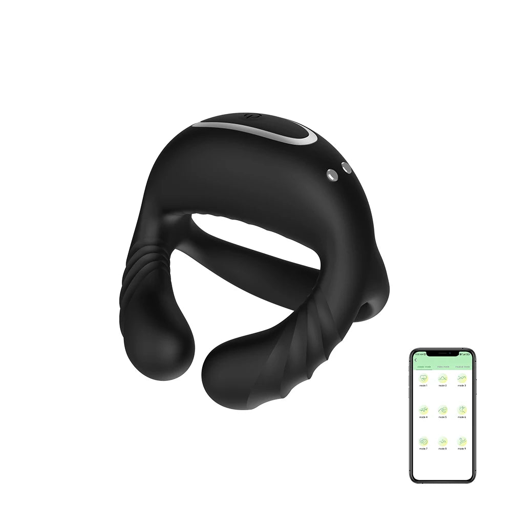 APP-Controlled Cock Ring Vibrator – Delay Ejaculation Dick Sleeve for Couples
