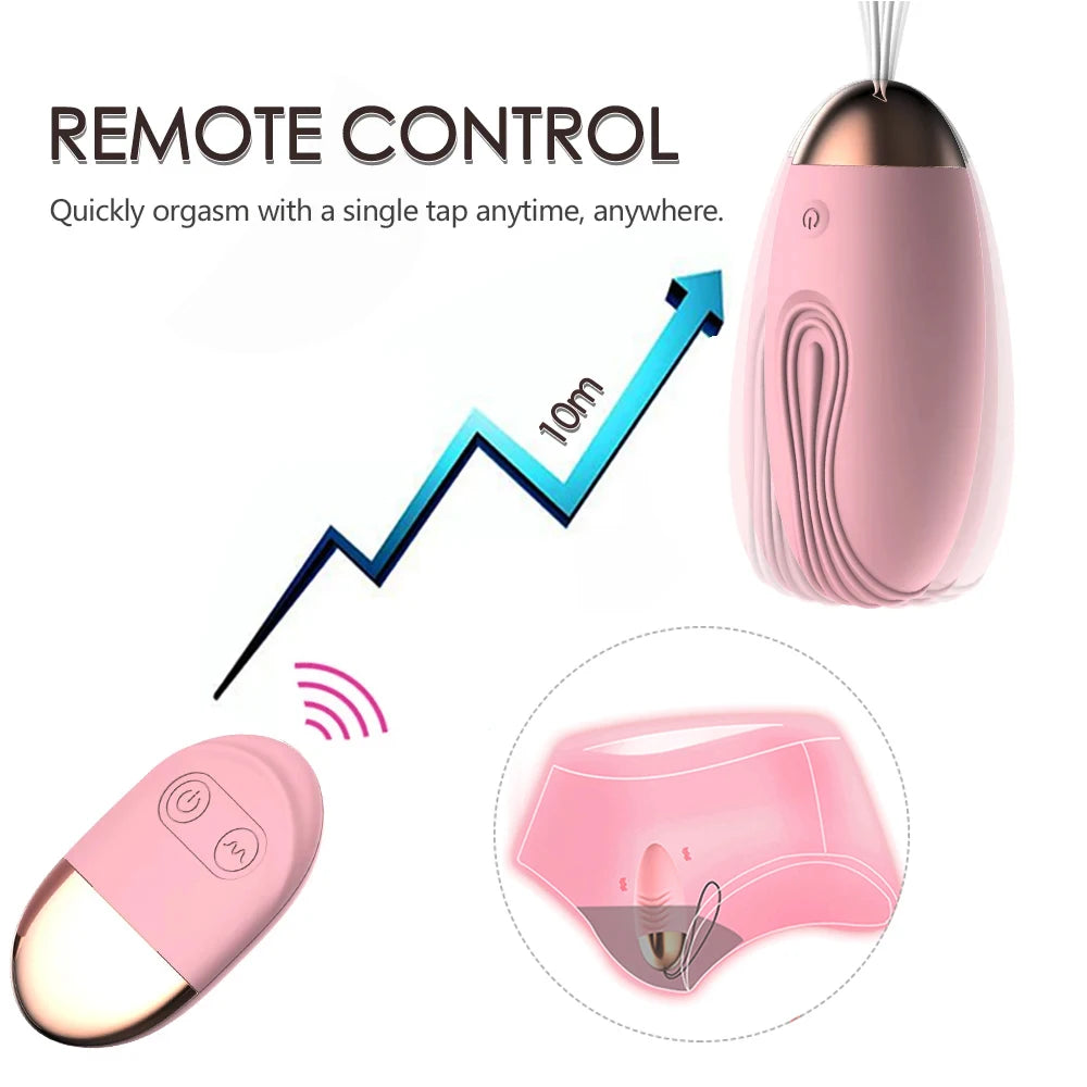 Wireless Remote Control Vibrator – 10-Speed Bullet Egg & Kegel Ball for Women