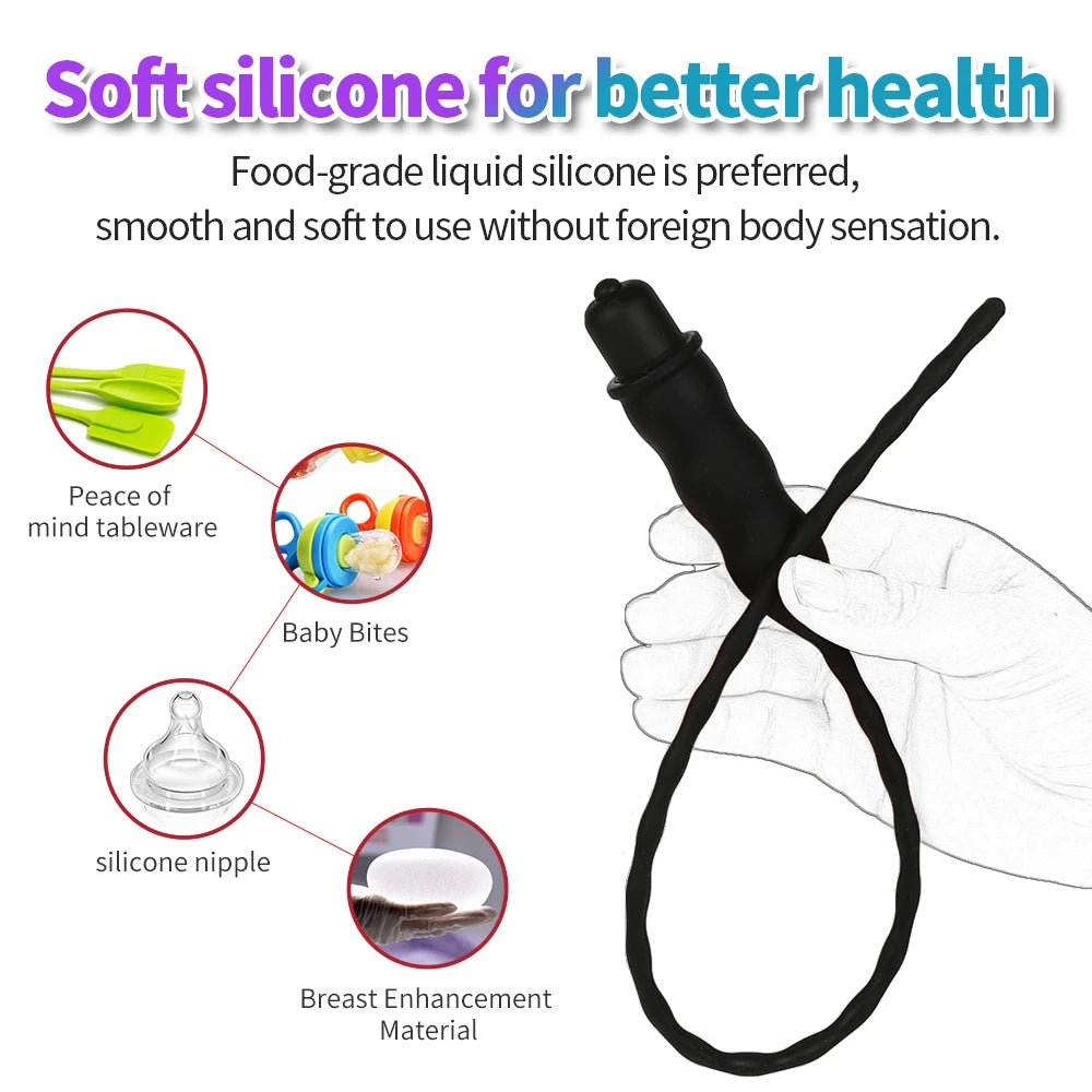 10-Frequency Urethral Vibrator – Penis Plug & Catheter Stimulator for Men