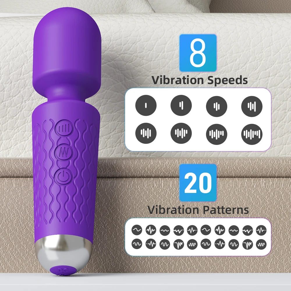 20-Speed Magic Wand Vibrator – Powerful G-Spot & Clit Stimulator for Women