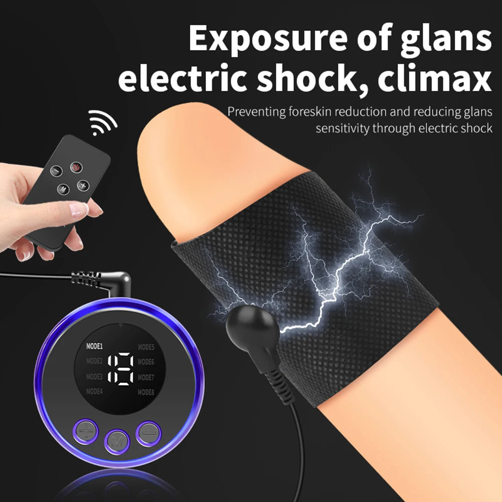 Electro Shock Penis Sleeve – Conductive Cock Ring & Enlargement Vibrator for Men