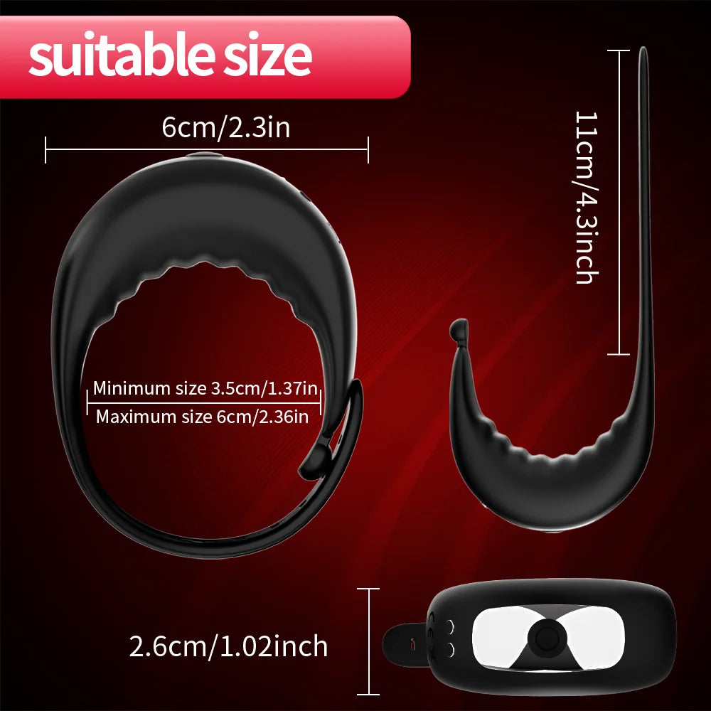 APP-Controlled Penis Ring Vibrator – Delay Ejaculation Cock Ring for Couples