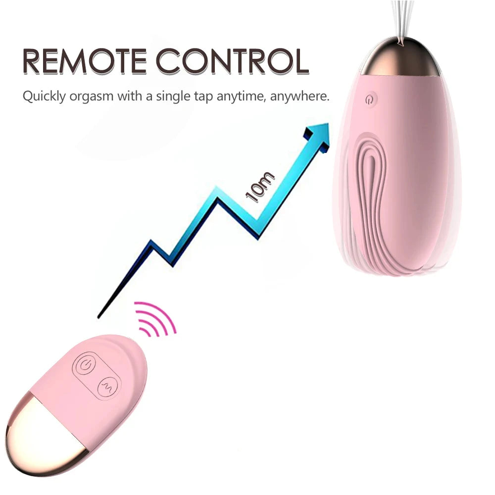 Wireless Remote Control Vibrator – 10-Speed Bullet Egg & Kegel Ball for Women