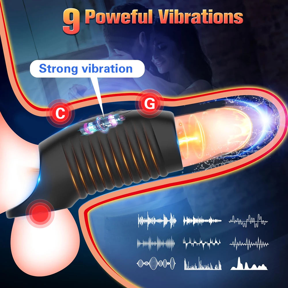 APP Remote Penis Sleeve Vibrator – G-Spot Delay Ejaculation Ring for Men