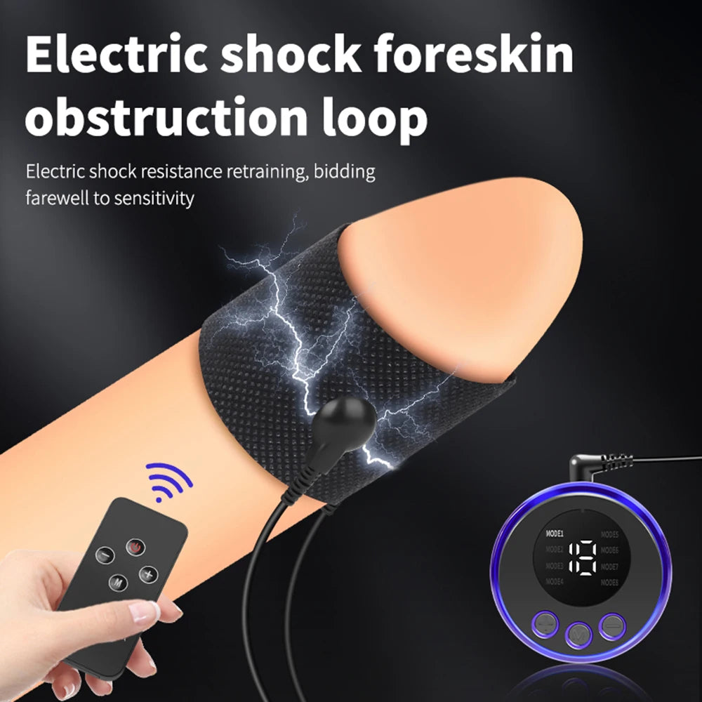 Electro Shock Penis Sleeve – Conductive Cock Ring & Enlargement Vibrator for Men