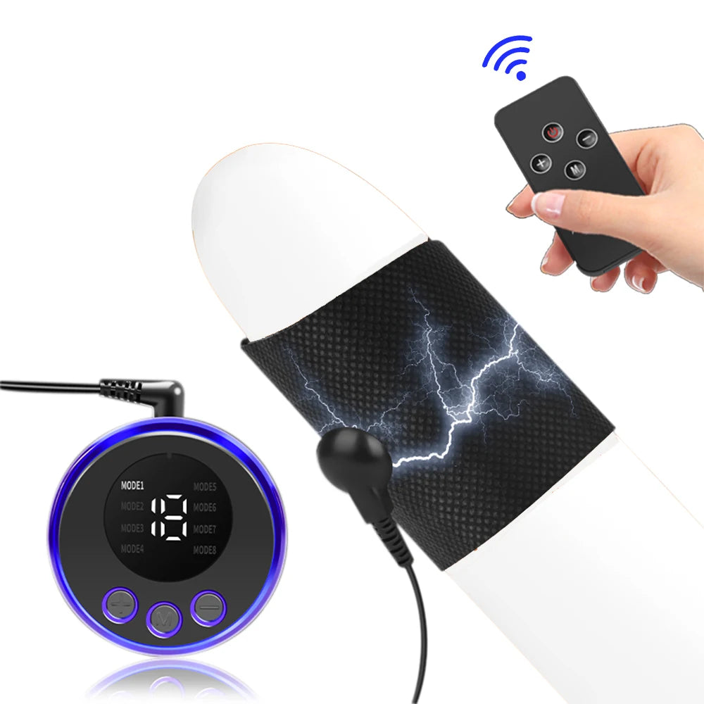 Electro Shock Penis Sleeve – Conductive Cock Ring & Enlargement Vibrator for Men