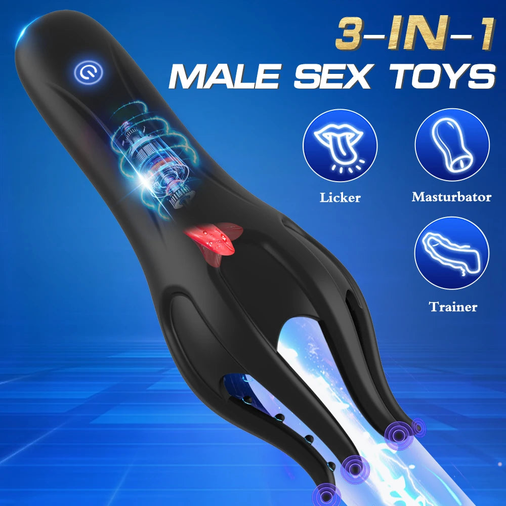 10-Mode Glans Vibrator – Delay Trainer & Oral Climax Masturbator for Men