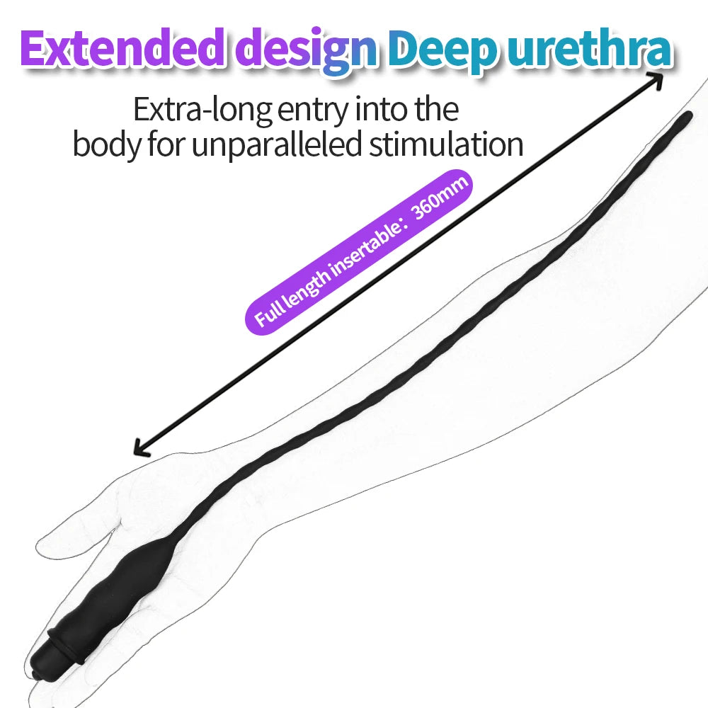 10-Frequency Urethral Vibrator – Penis Plug & Catheter Stimulator for Men