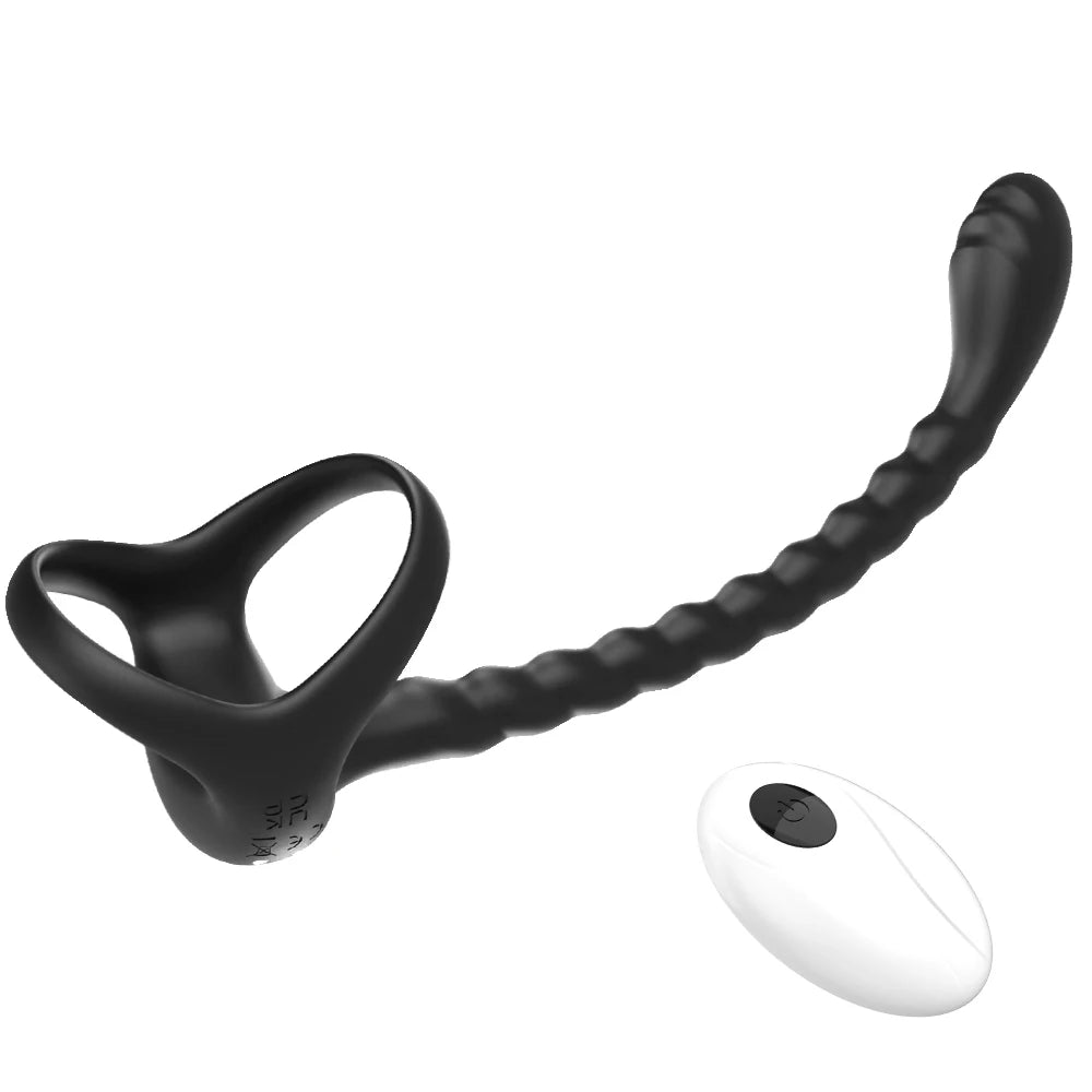 APP-Controlled Cock Ring – 10-Mode Prostate & Anal Butt Plug Vibrator (18+)