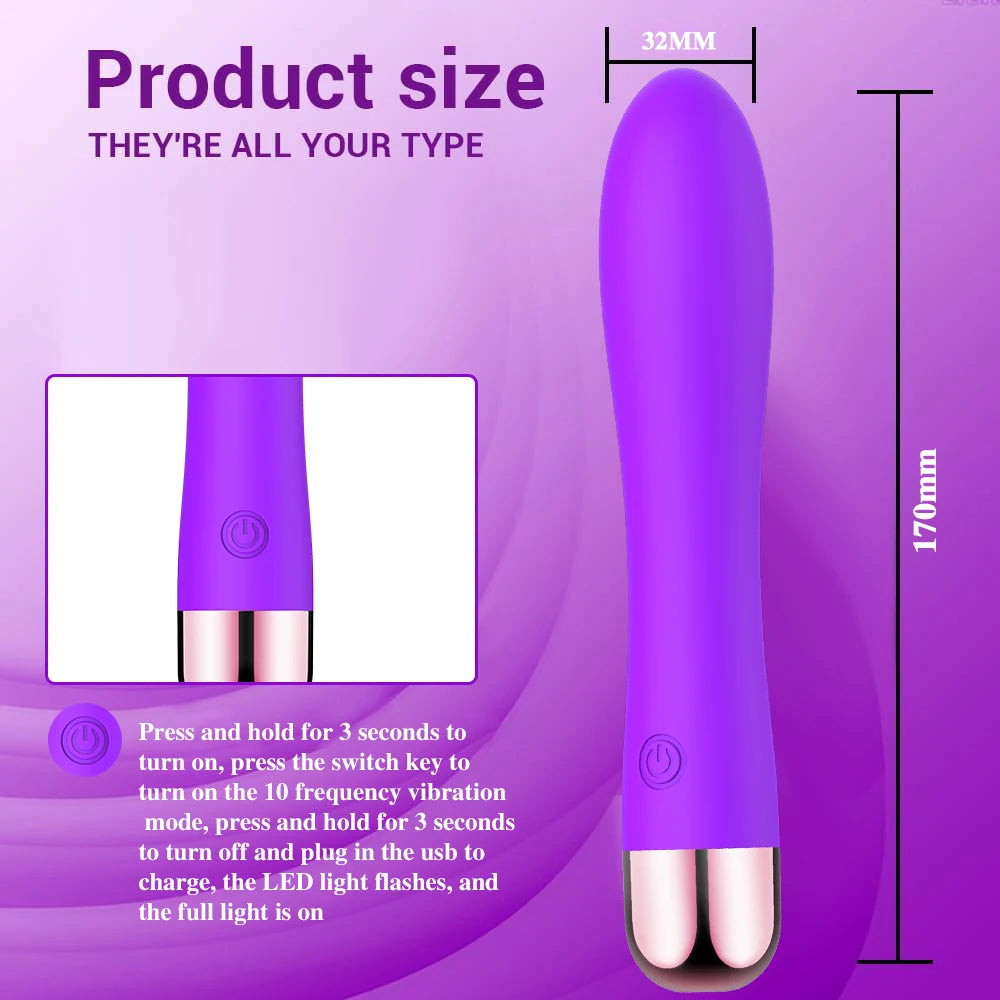 10-Mode Dildo Vibrator – G-Spot & Anal Clit Stimulator for Women (18+)