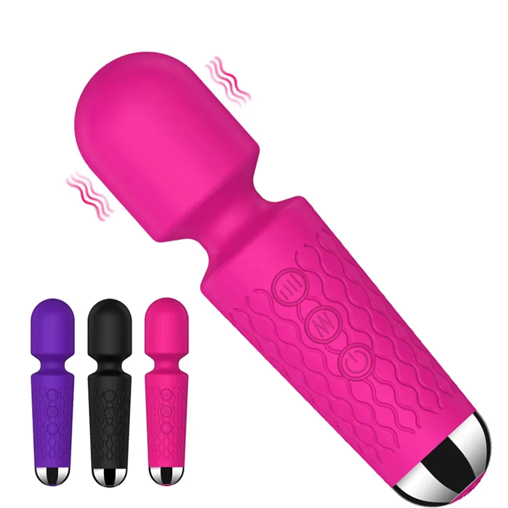 20-Speed Magic Wand Vibrator – G-Spot & Clit Stimulator Dildo for Women