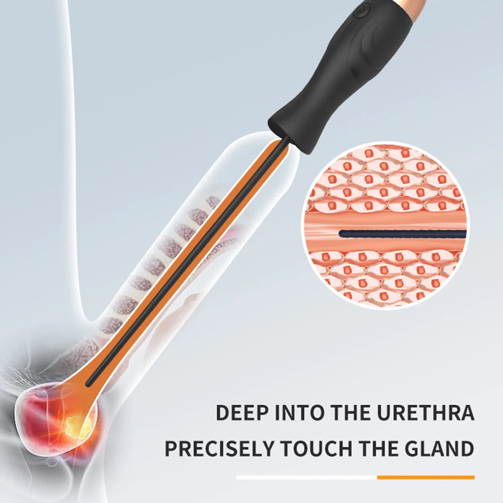 10-Speed Urethral Vibrator – Penis Plug & Catheter Sound Dilator for Men