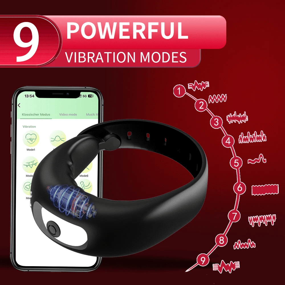 APP-Controlled Penis Ring Vibrator – Delay Ejaculation Cock Ring for Couples