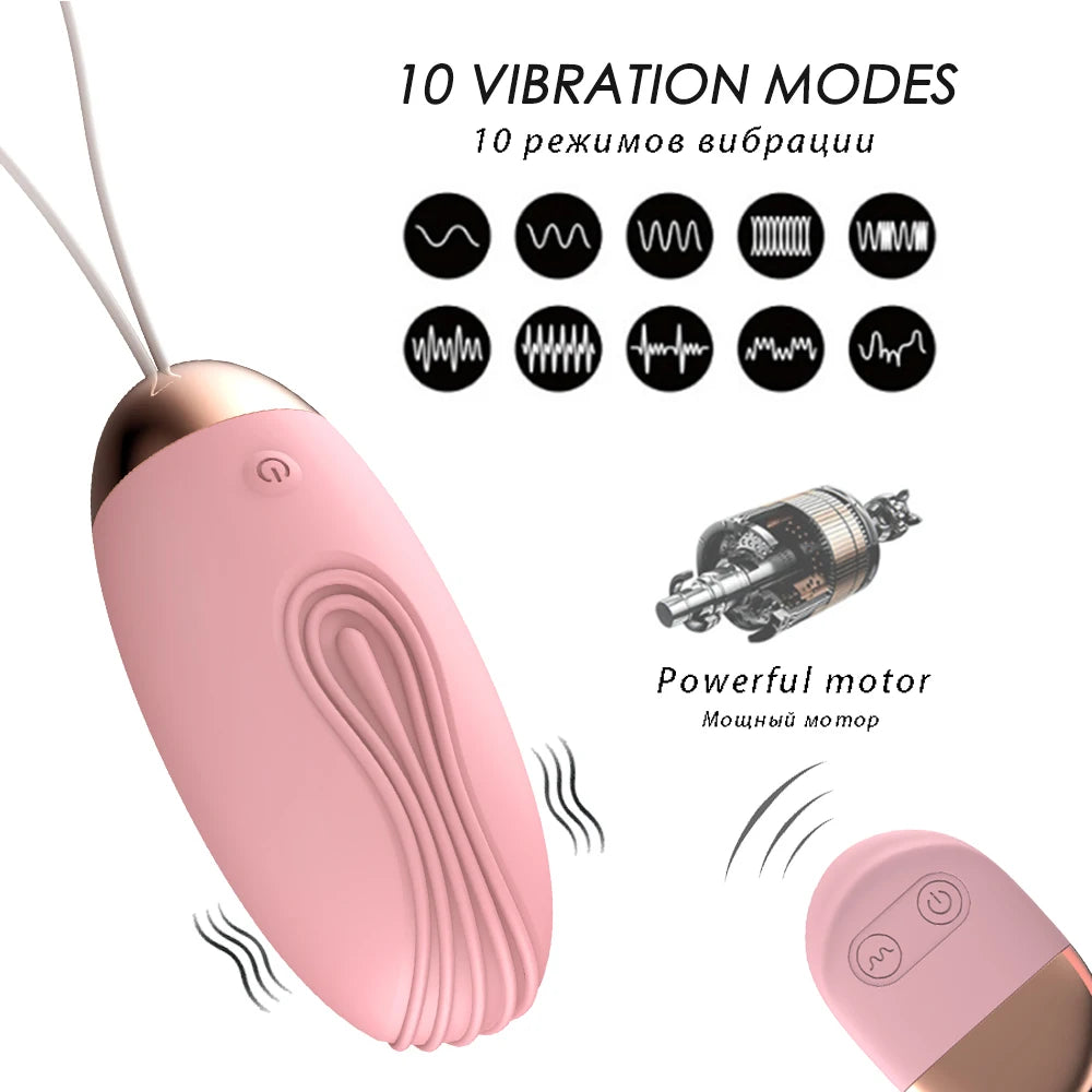 Wireless Remote Control Vibrator – 10-Speed Bullet Egg & Kegel Ball for Women