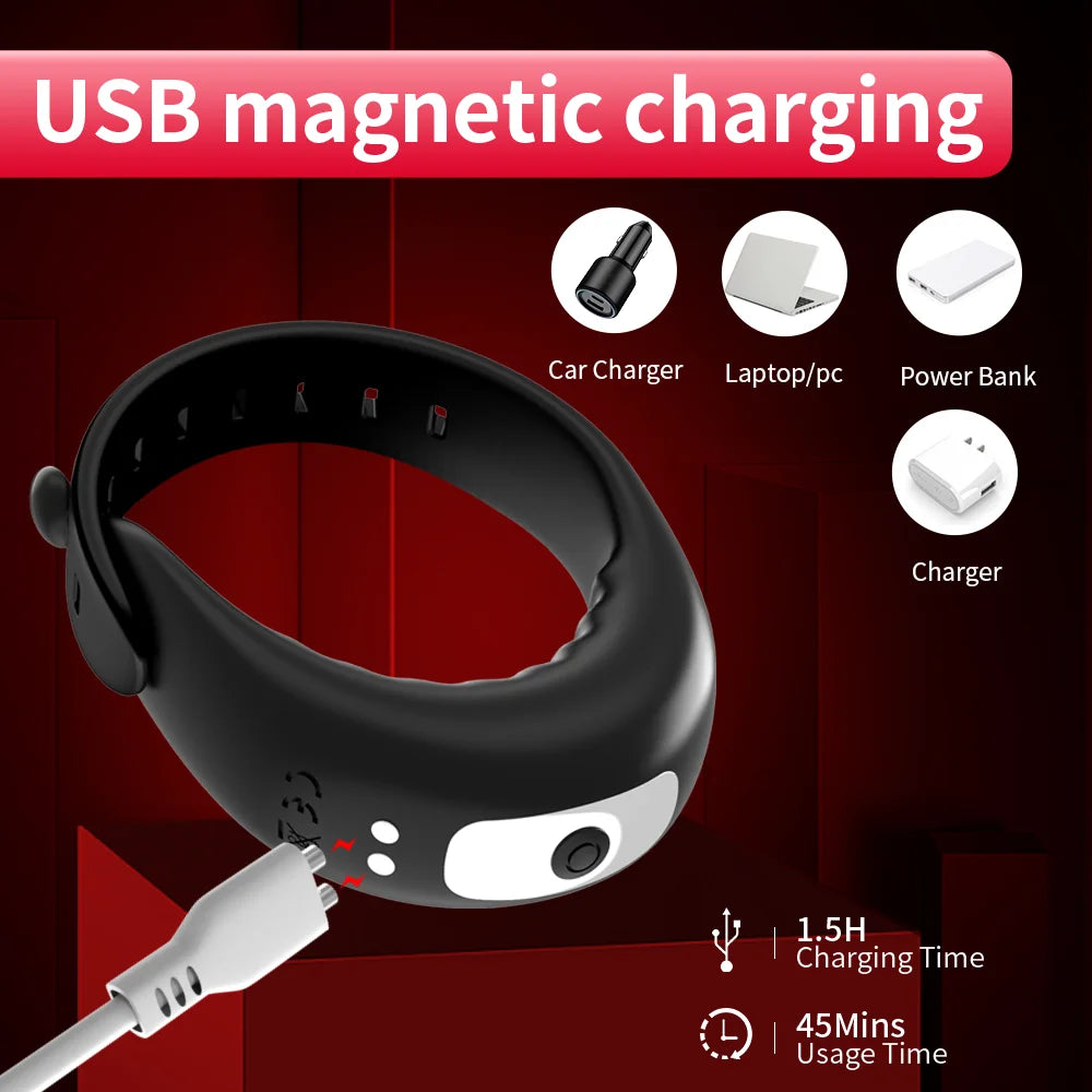 APP-Controlled Penis Ring Vibrator – Delay Ejaculation Cock Ring for Couples