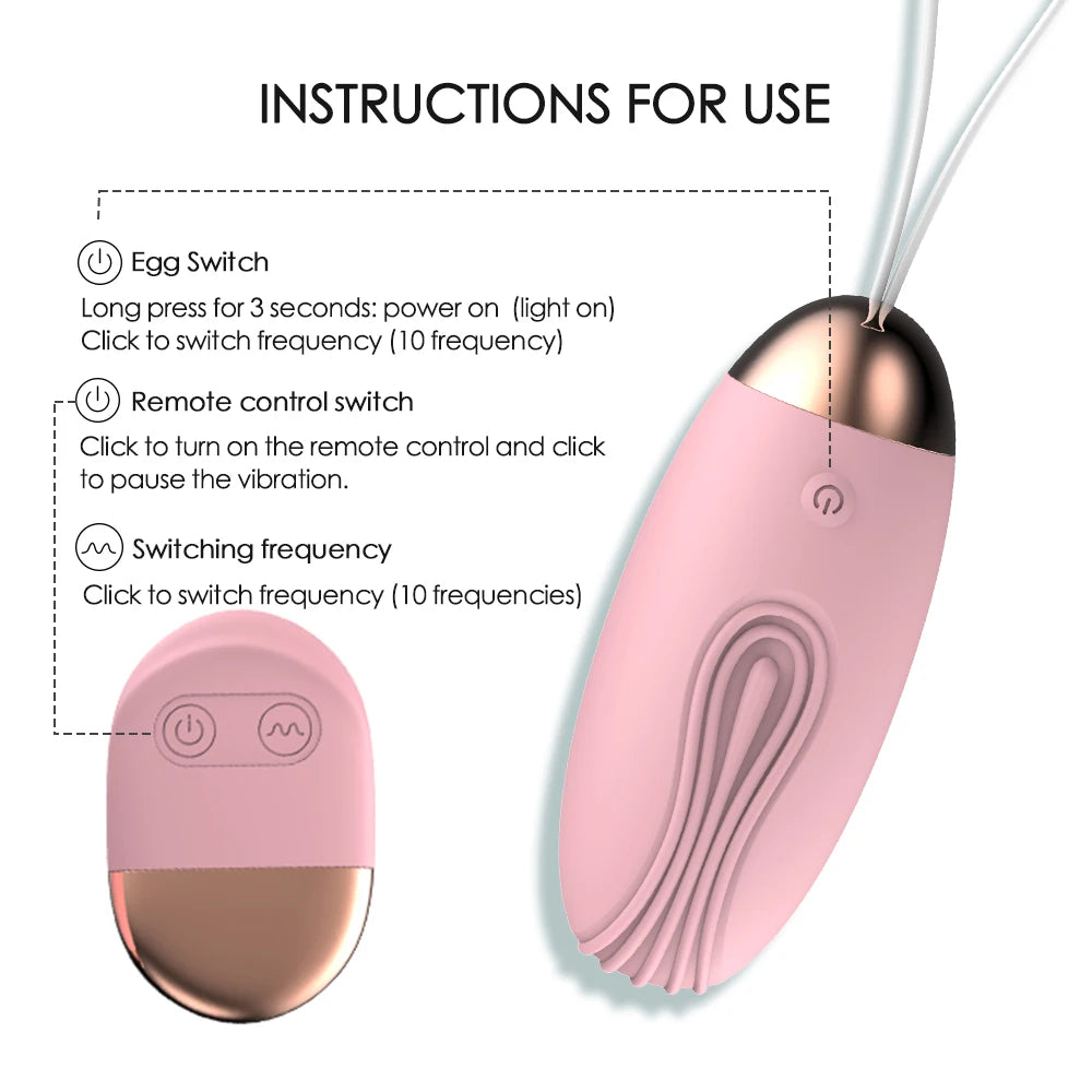 Wireless Remote Control Vibrator – 10-Speed Bullet Egg & Kegel Ball for Women
