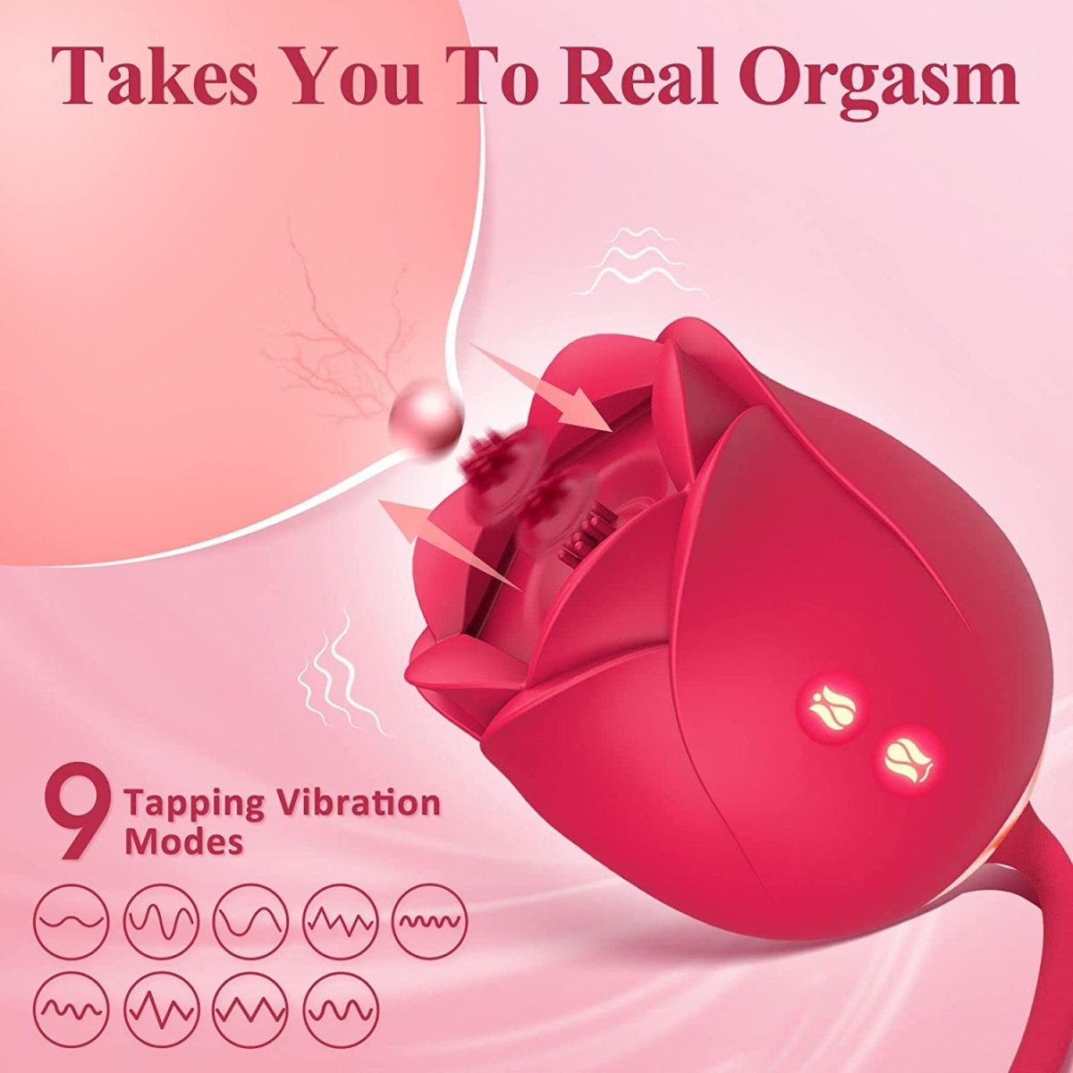 Thrusting Dildo with Rose Suction Vibrator