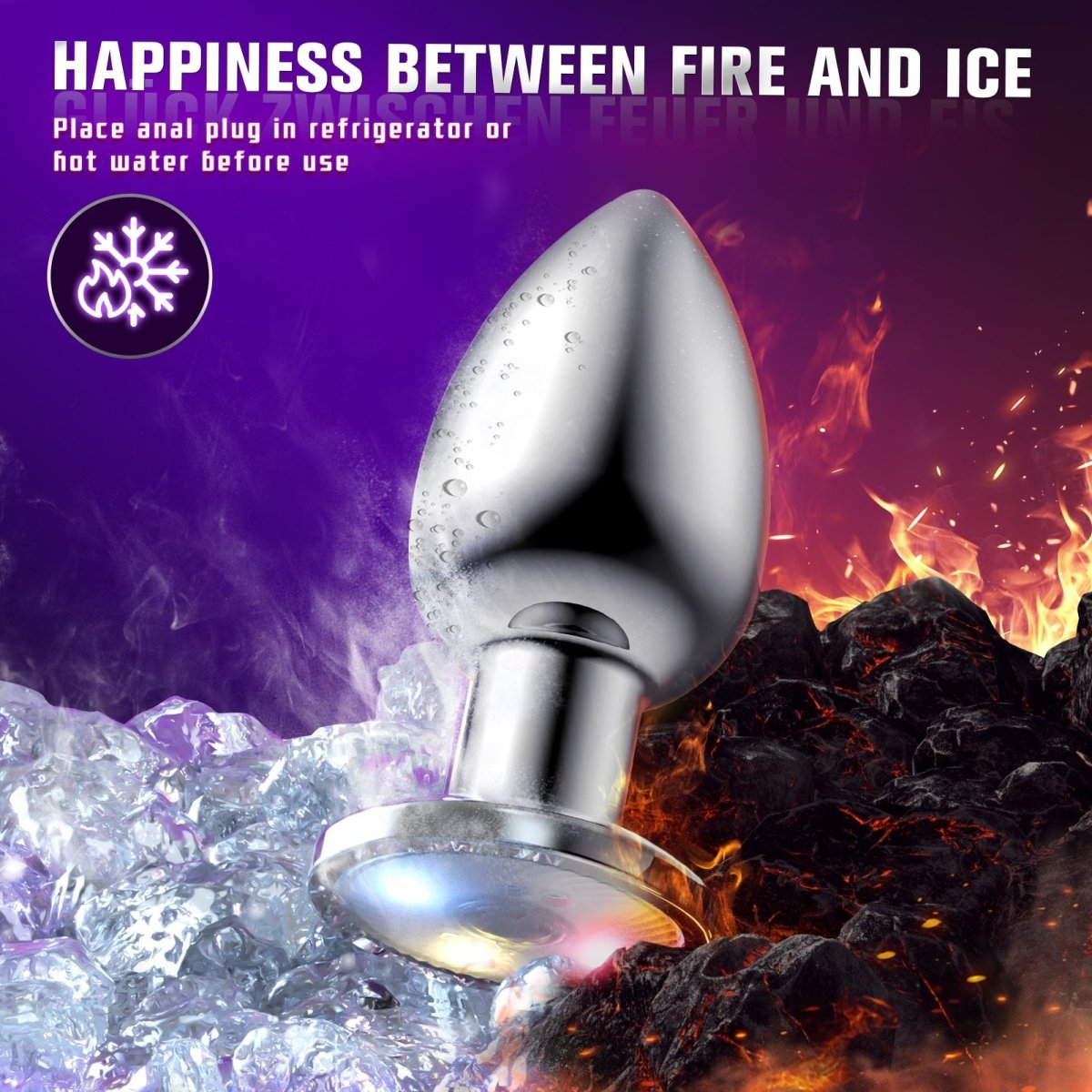 Vibrating Butt Plug with Flashing Base