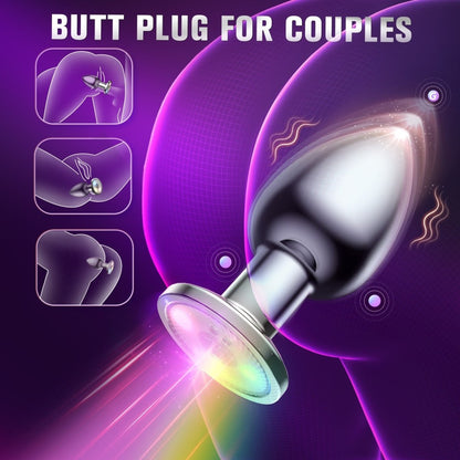 Vibrating Butt Plug with Flashing Base