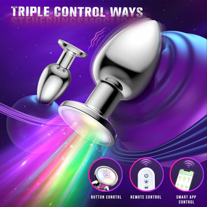Vibrating Butt Plug with Flashing Base