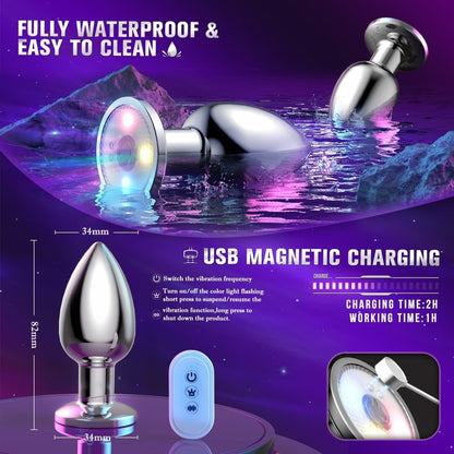 Vibrating Butt Plug with Flashing Base