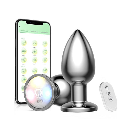 Vibrating Butt Plug with Flashing Base