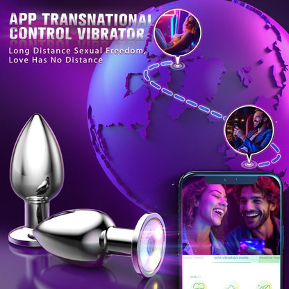 Vibrating Butt Plug with Flashing Base