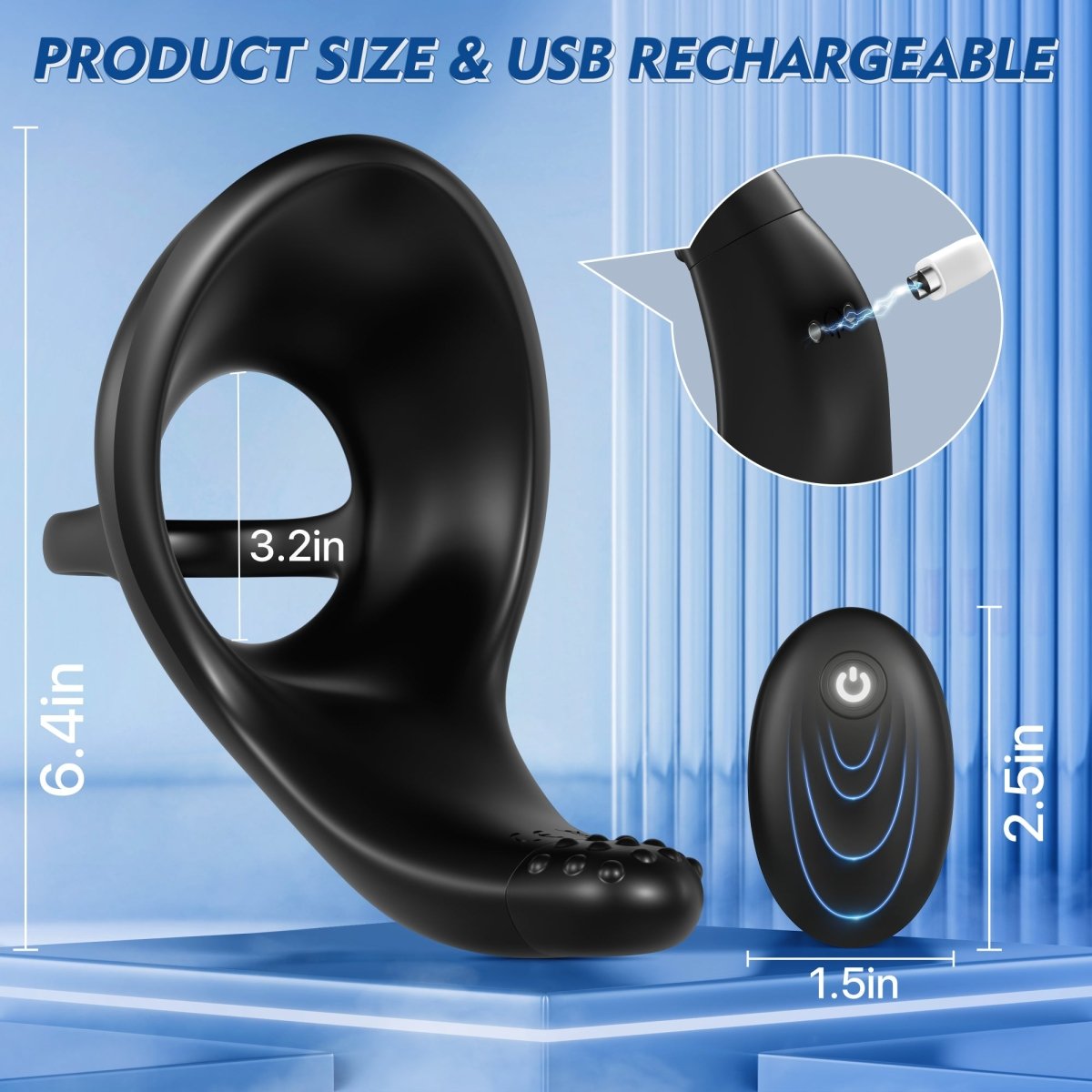 App-Controlled Multi-Stimulation Penis Ring and Prostate Massager