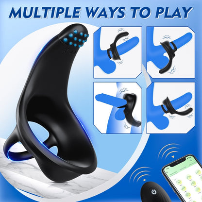 App-Controlled Multi-Stimulation Penis Ring and Prostate Massager