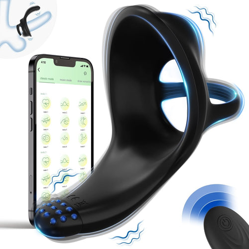 App-Controlled Multi-Stimulation Penis Ring and Prostate Massager