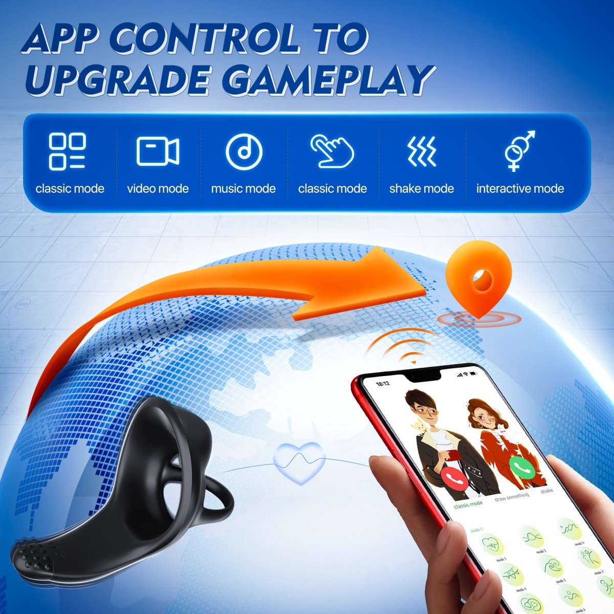 App-Controlled Multi-Stimulation Penis Ring and Prostate Massager