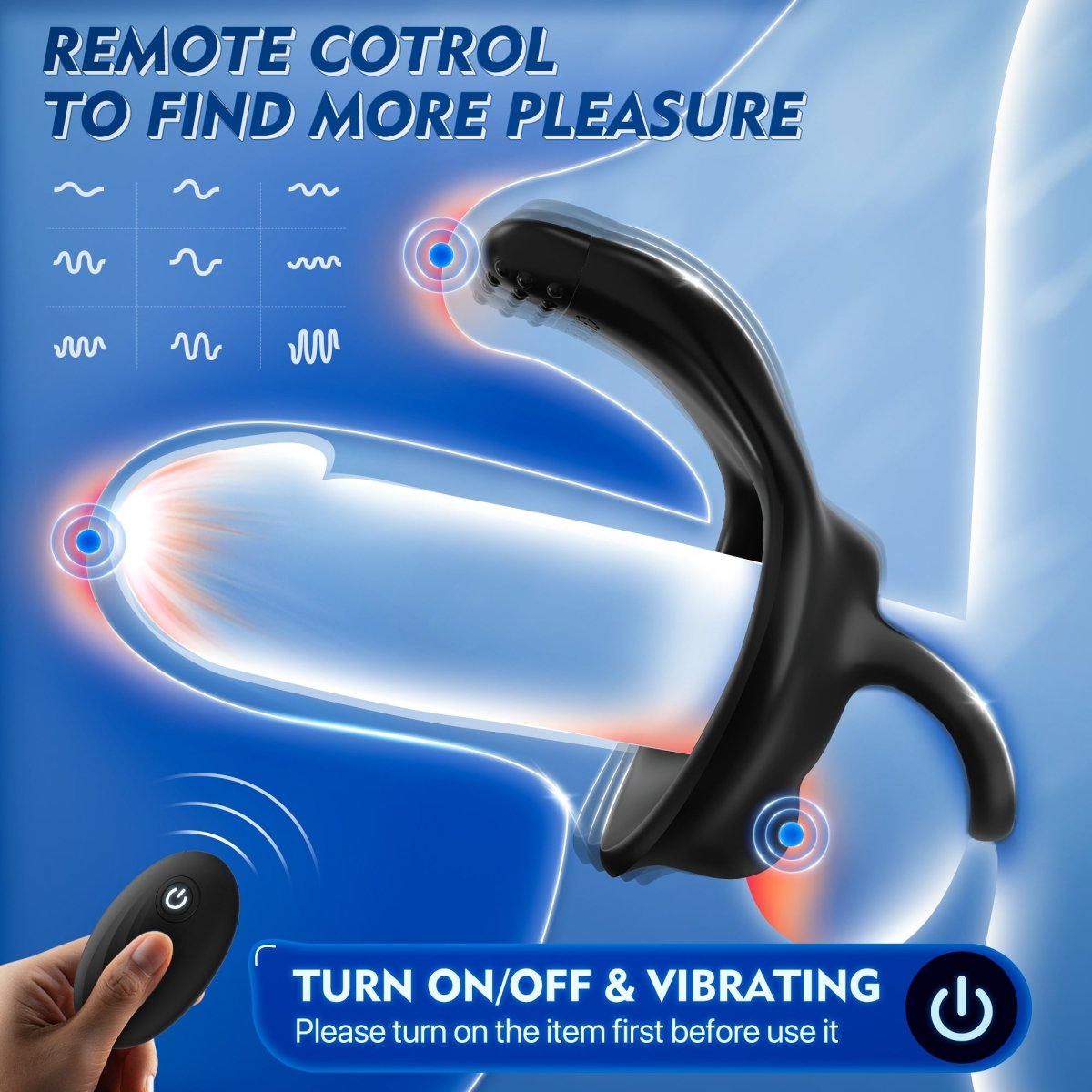 App-Controlled Multi-Stimulation Penis Ring and Prostate Massager
