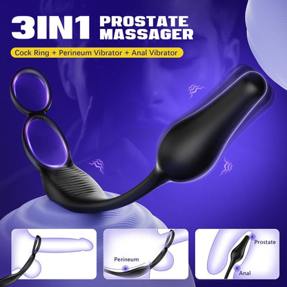 Prostate Massager with Double Ring