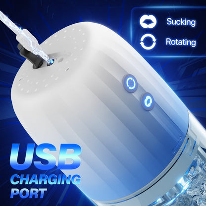 Auto Rotation and Sucking Male Masturbator